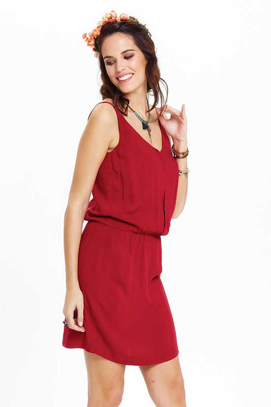 Maroon Boho Elegant Mini Dress