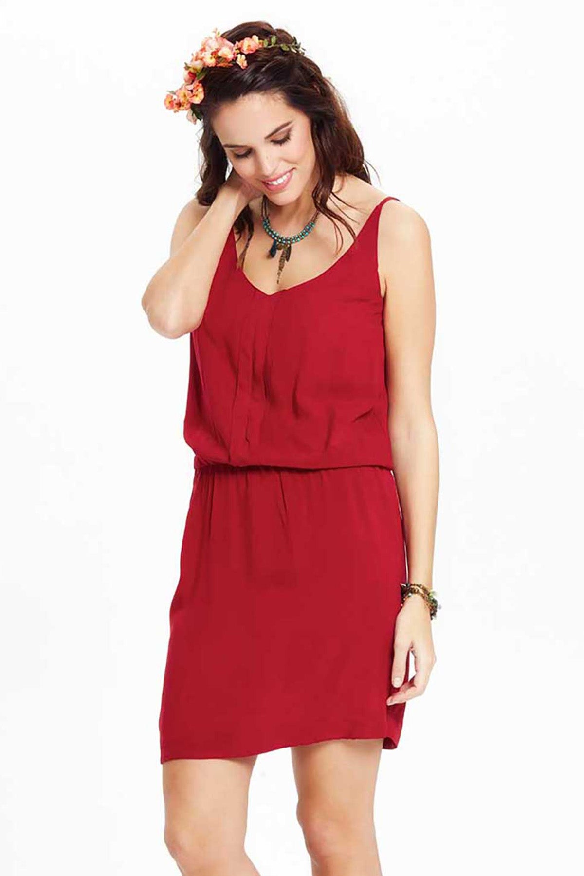 Maroon Boho Elegant Mini Dress