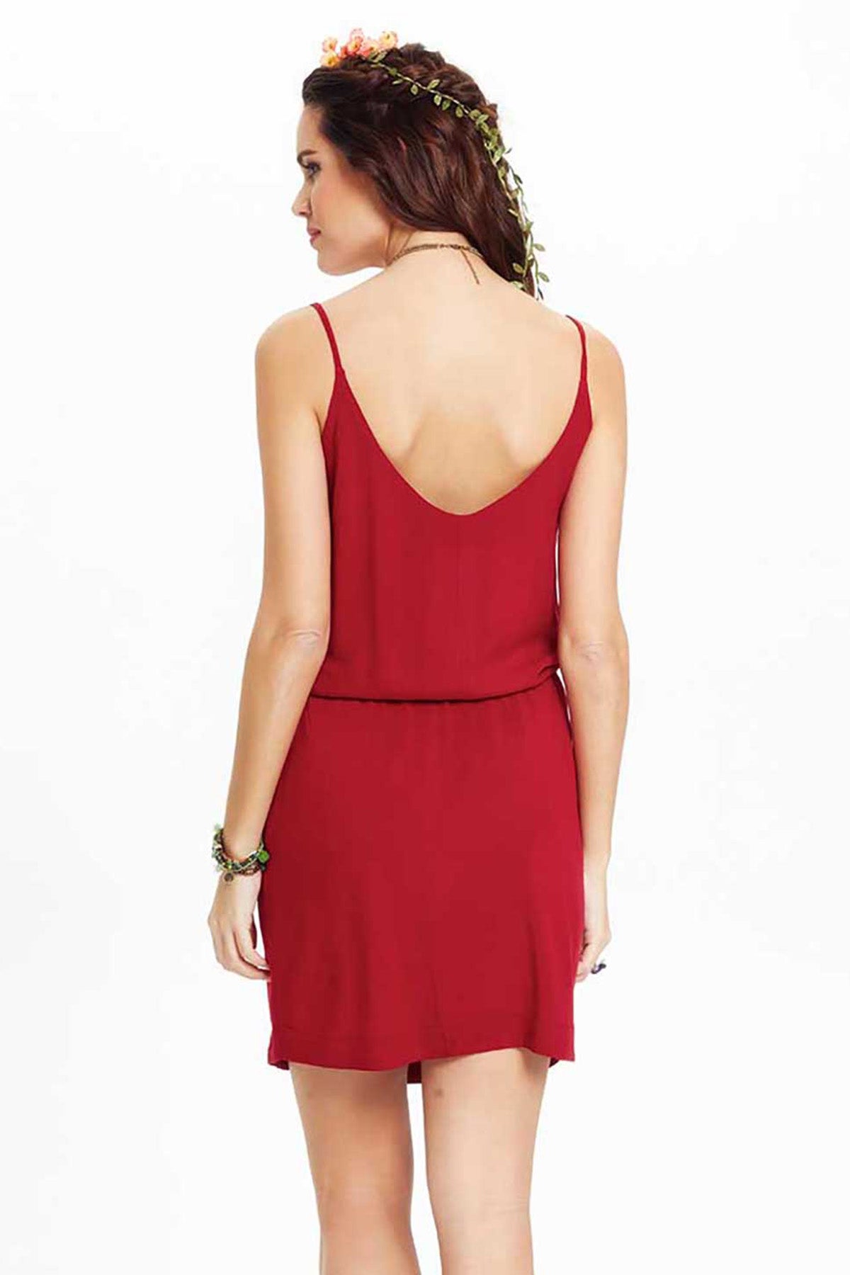 Maroon Boho Elegant Mini Dress