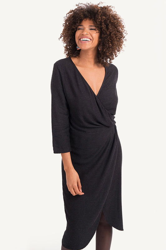 Black Wrap Boho Dress