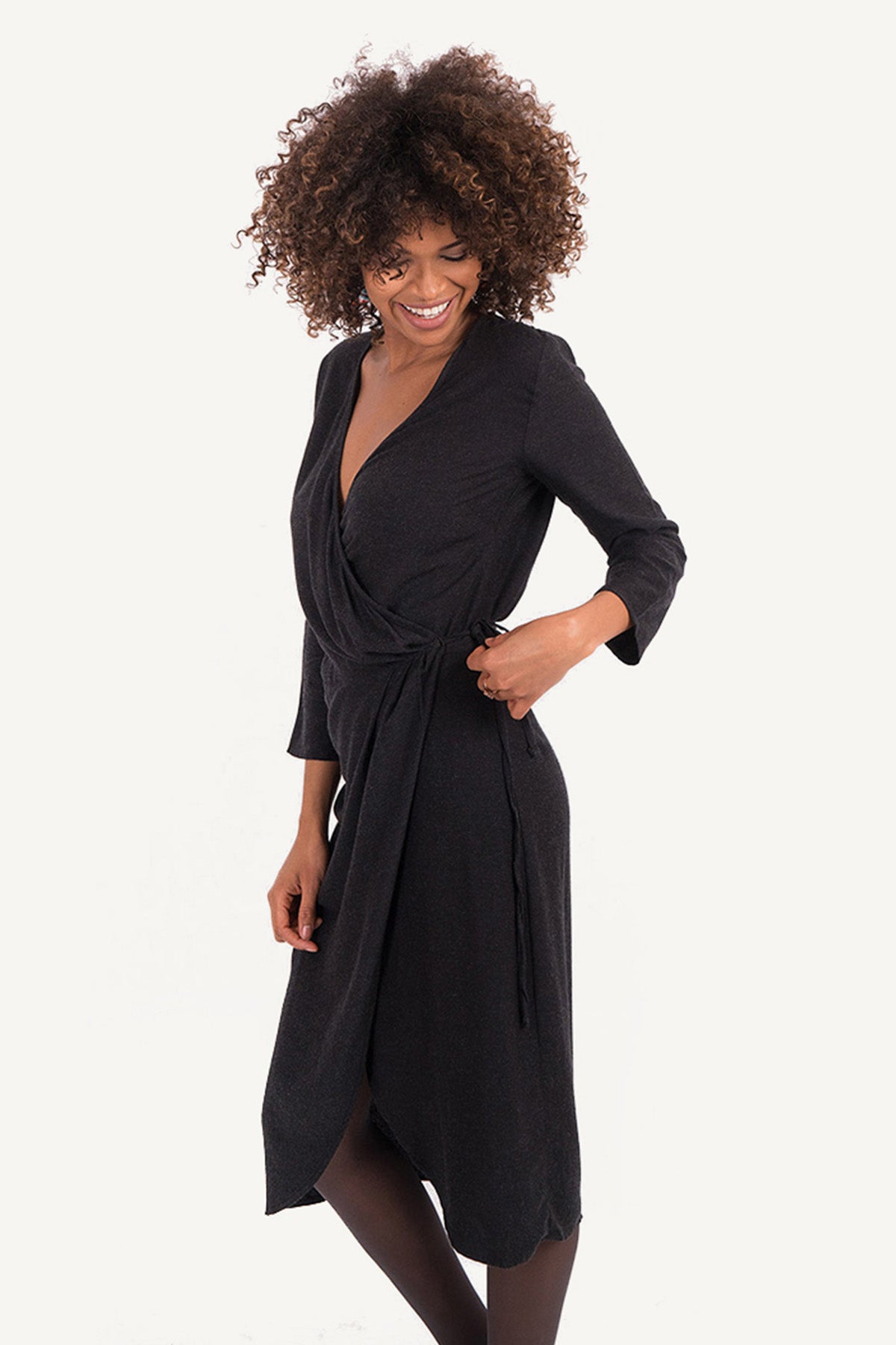 Black Wrap Boho Dress