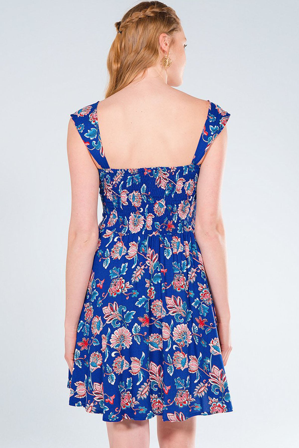 Blue Floral Mini Dress
