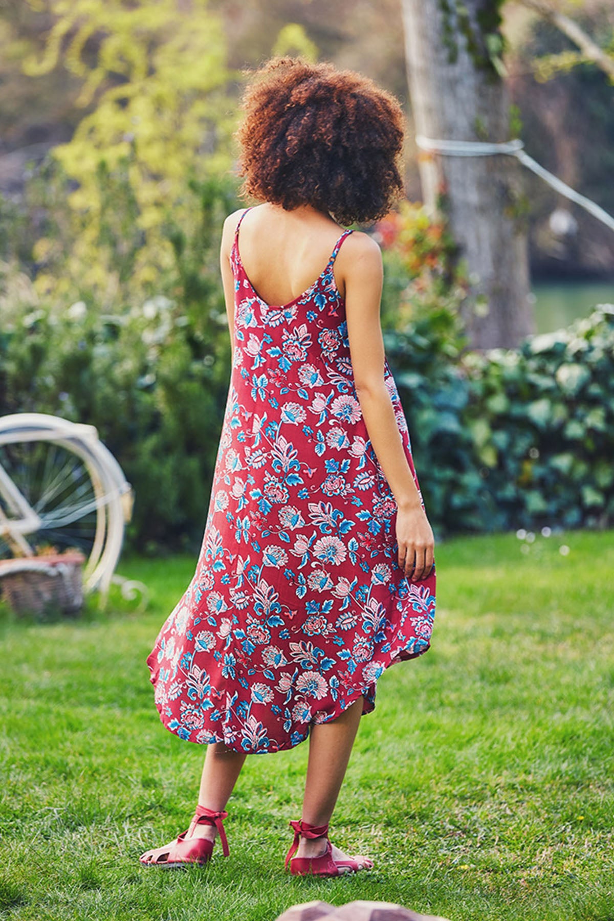 Red Floral Boho Summer Dress