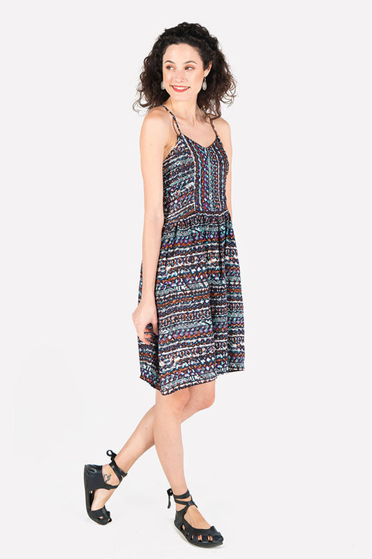 Printed Purple Summer Dress