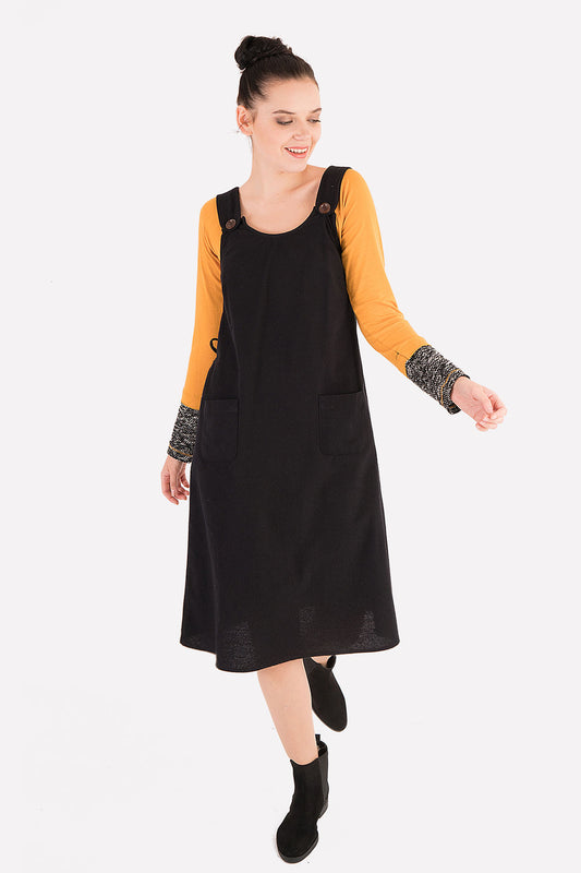 Black Sleeveless Authentic Midi Dress