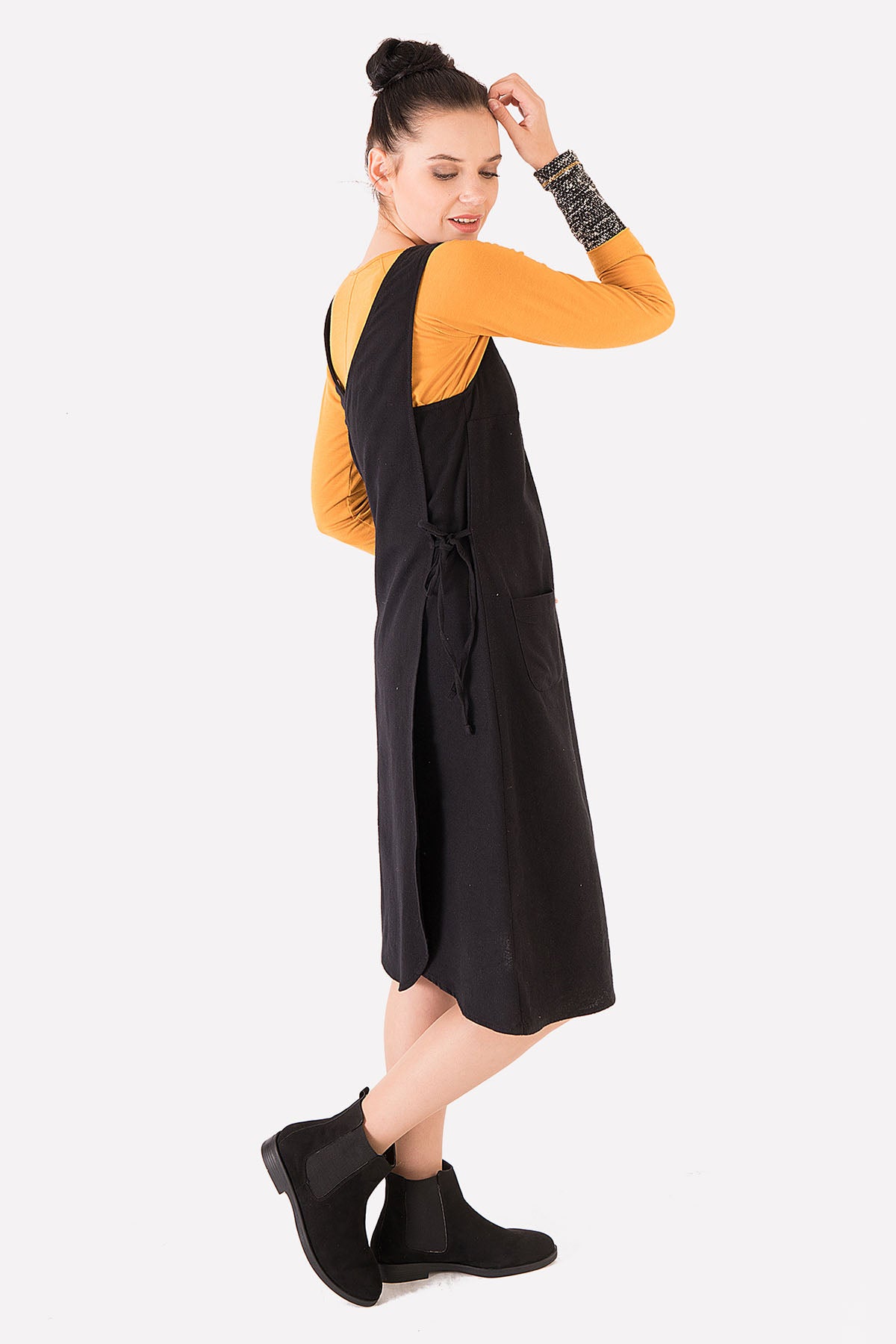 Black Sleeveless Authentic Midi Dress