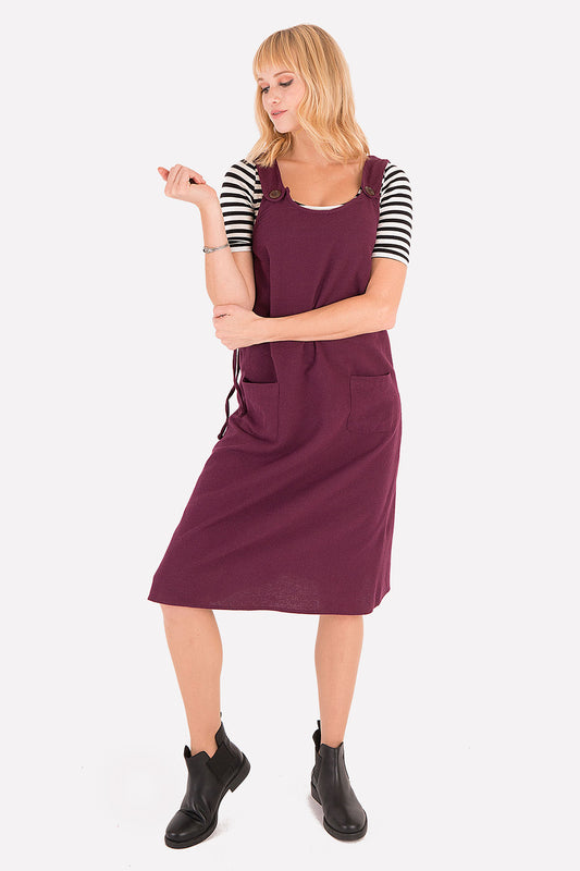 Purple Sleeveless Authentic Midi Dress