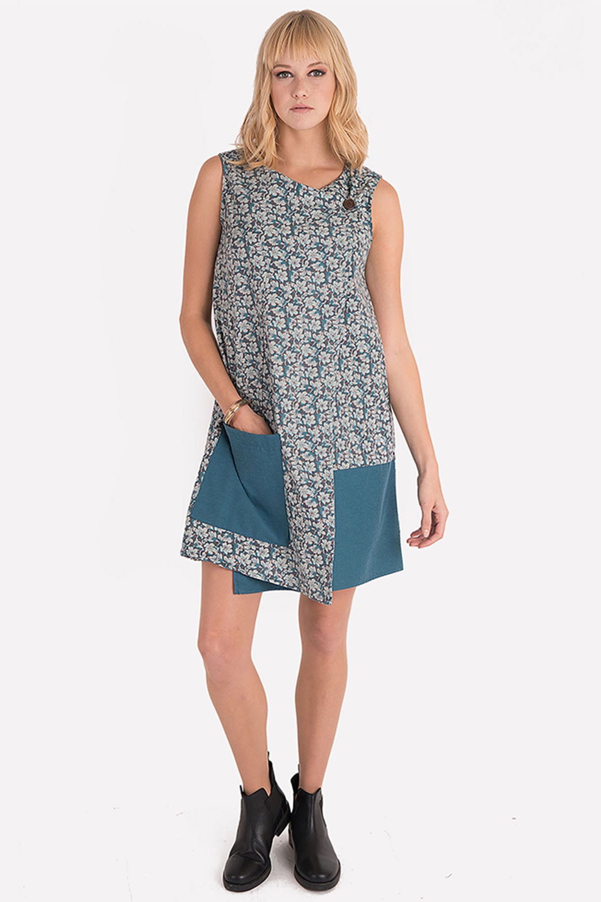 Gray Velvet Bohemian Dress
