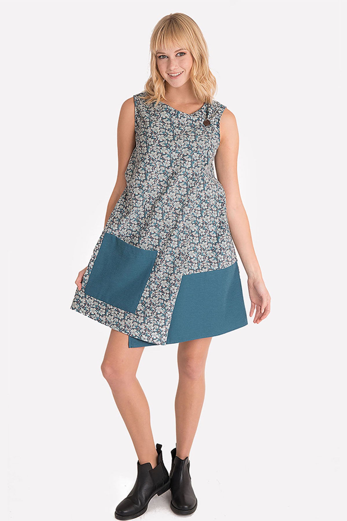 Gray Velvet Bohemian Dress