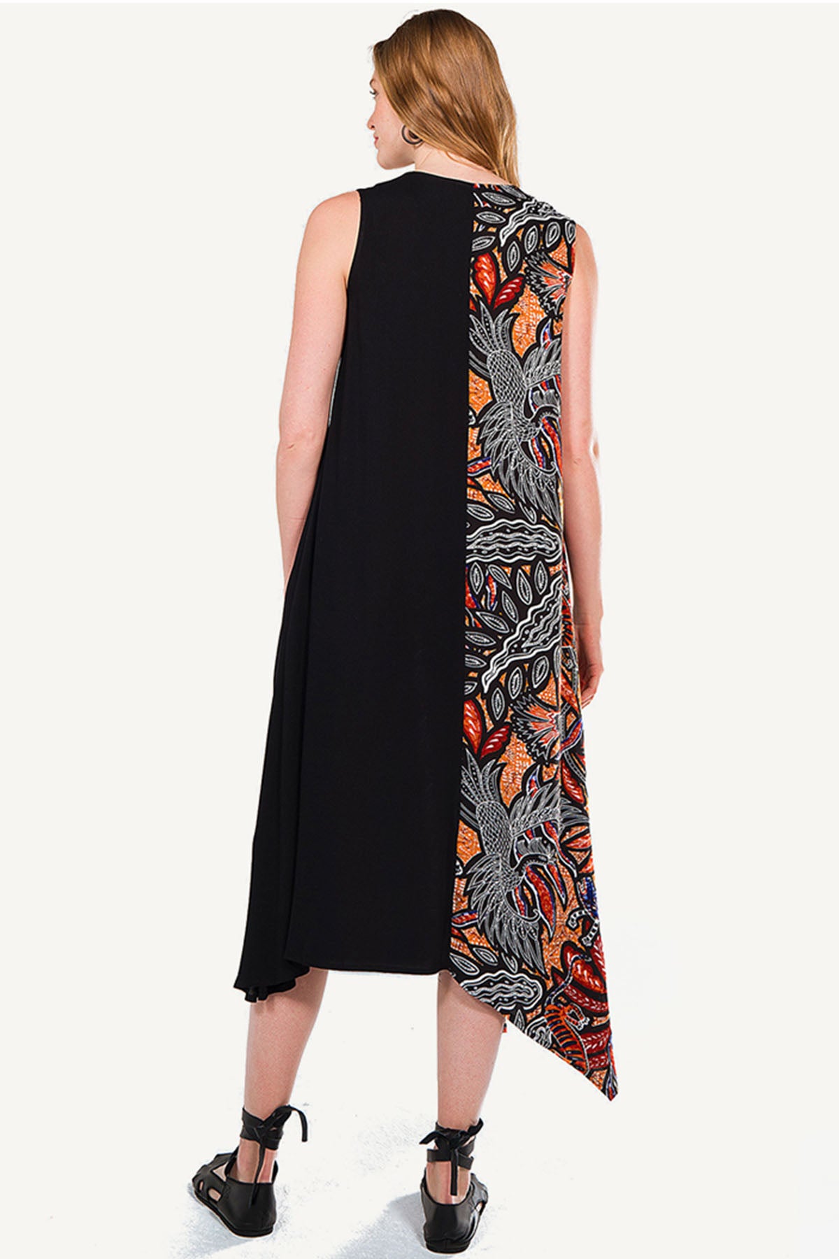 Floral Long Summer Dress Black