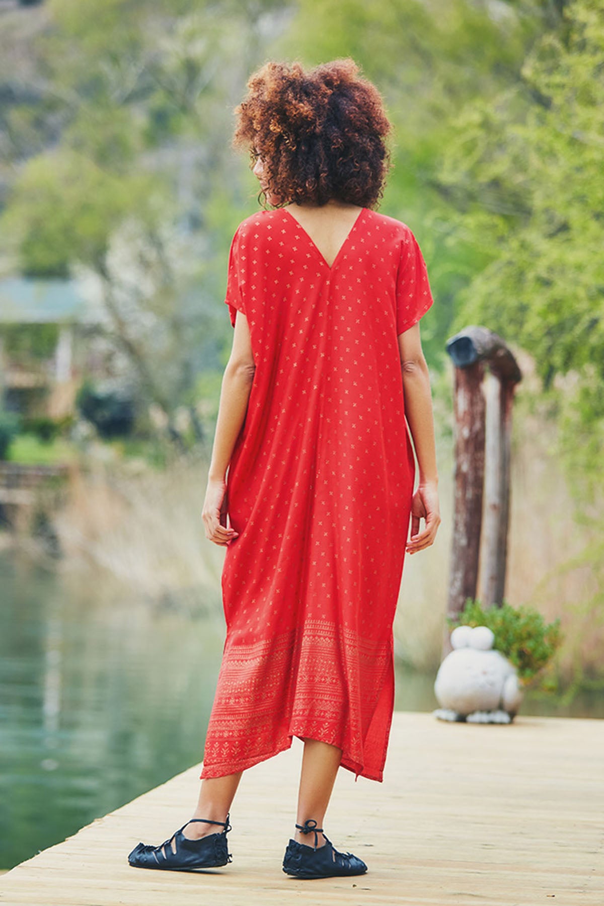 Flowy Boho Red Maxi Dress