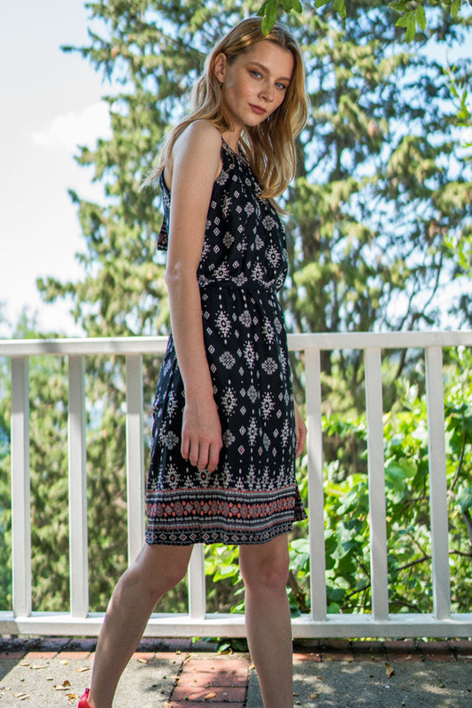 Halter Neck Mini Black Dress