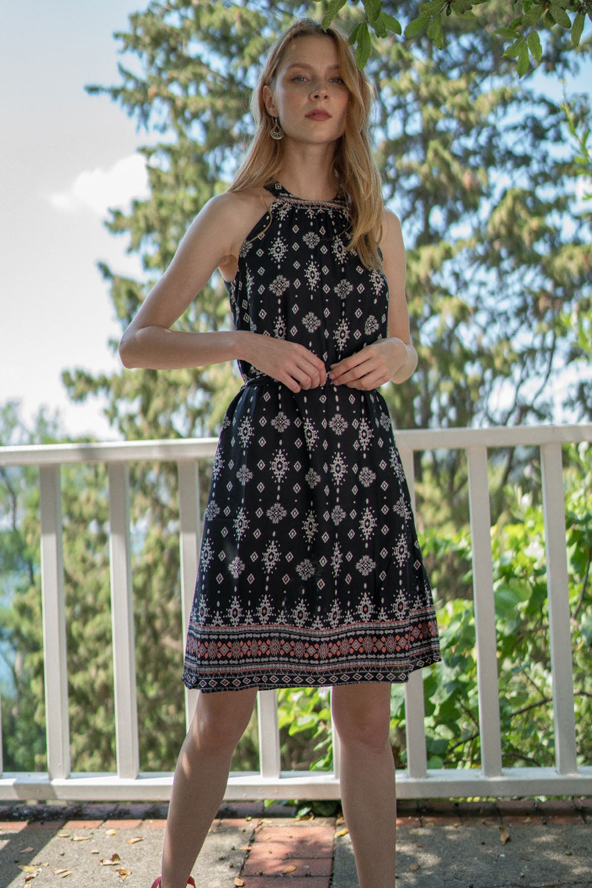Halter Neck Mini Black Dress