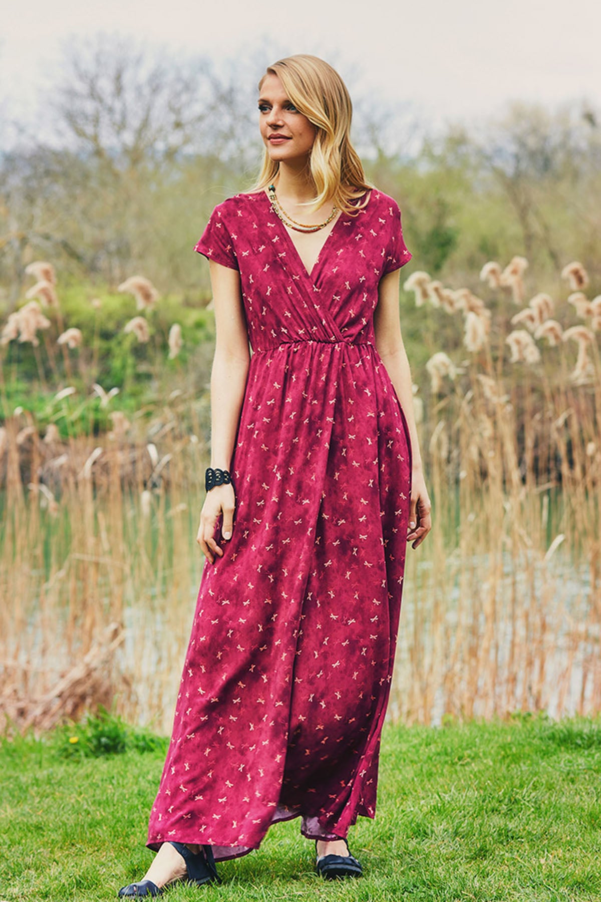 Maroon Bohemian Long Slits Authentic Dress