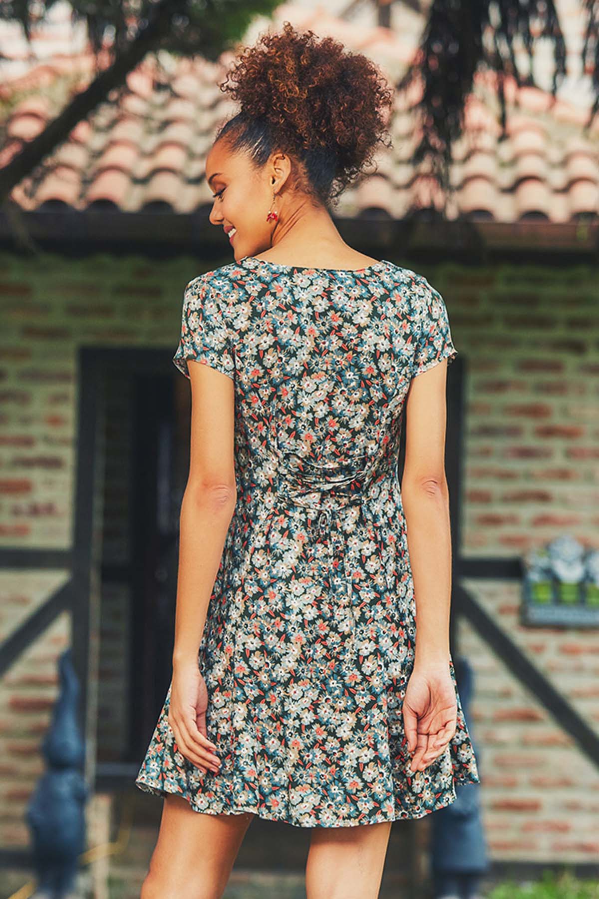 Green Floral Casual Dress