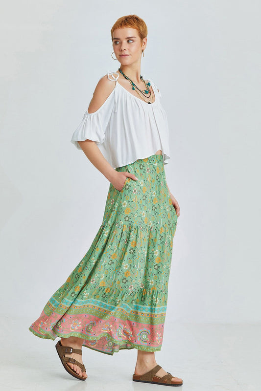 White Viscose Crop Blouse with Wide V-Neck and Off-Shoulder Design