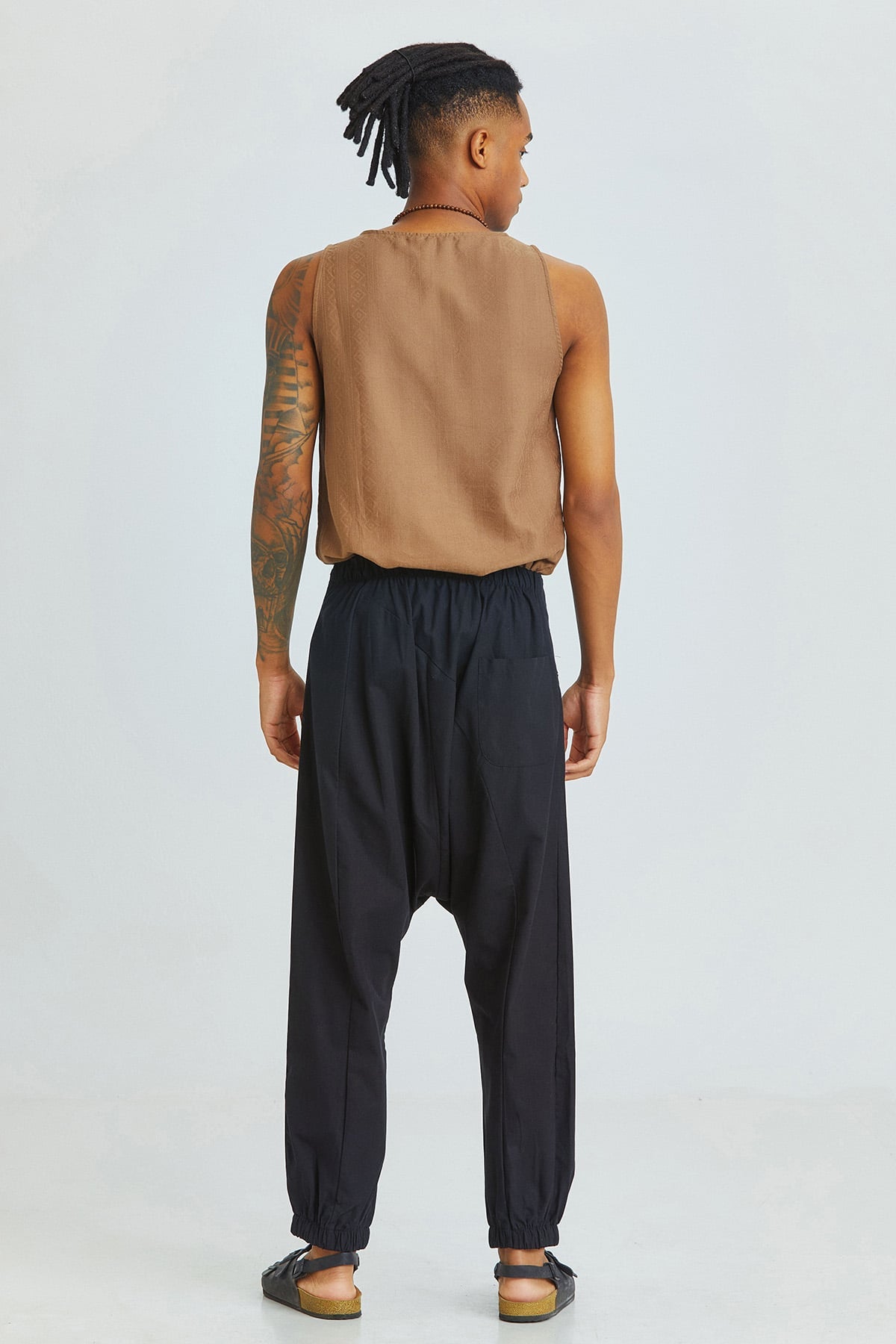 Men's Boho Cotton Harem Pants Black