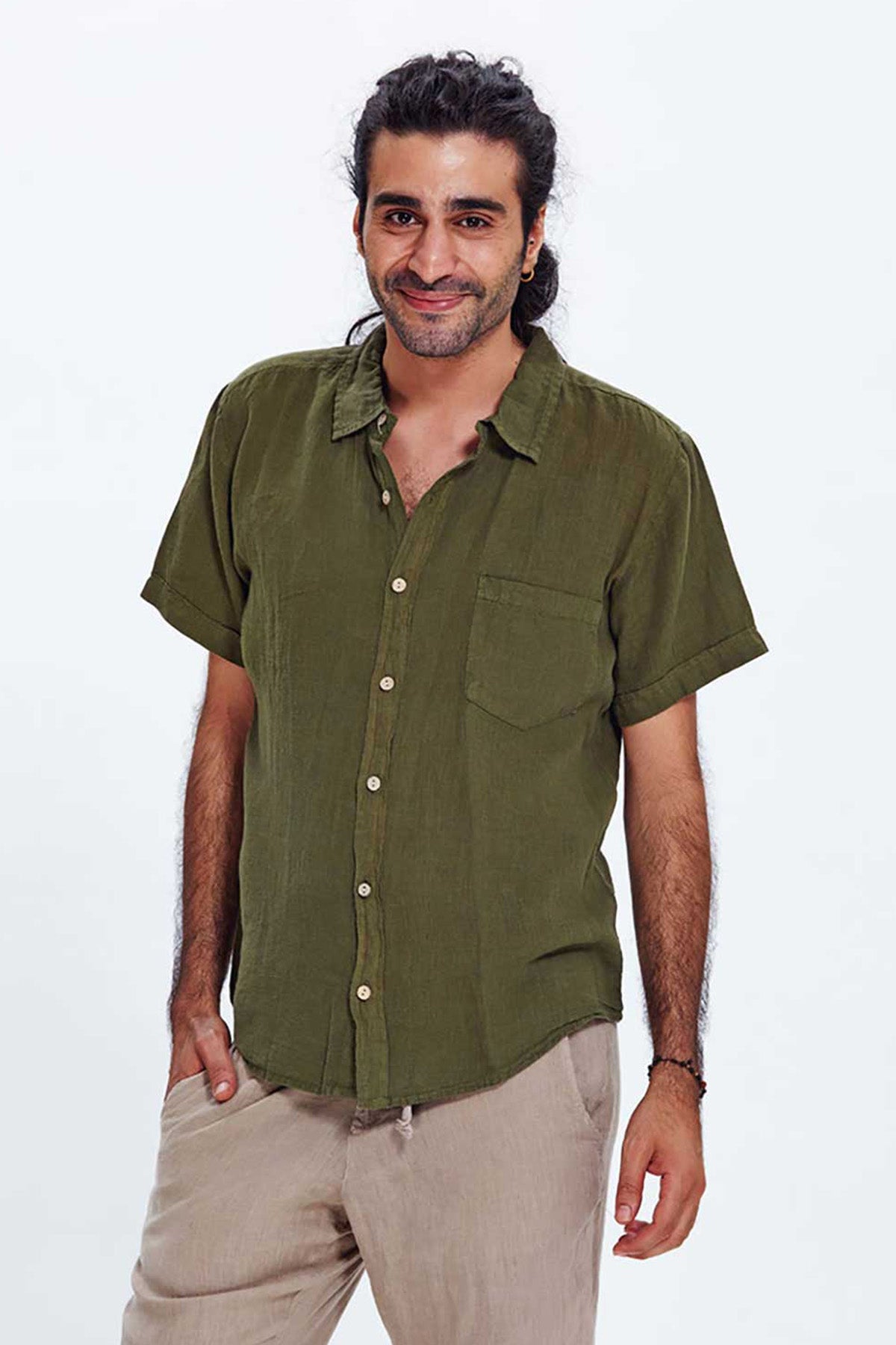 Khaki Linen Shirt