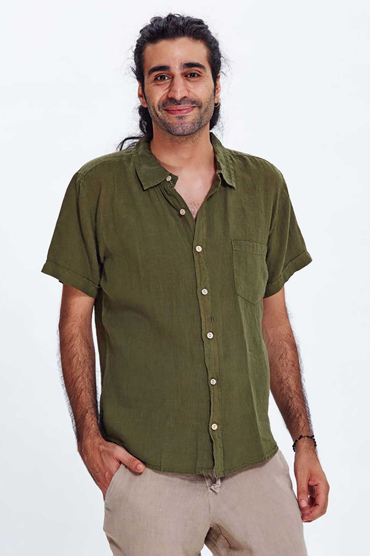 Khaki Linen Shirt