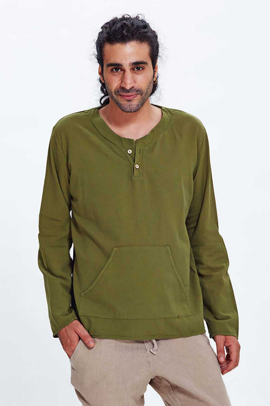 Khaki Shirt With Pocket Detail