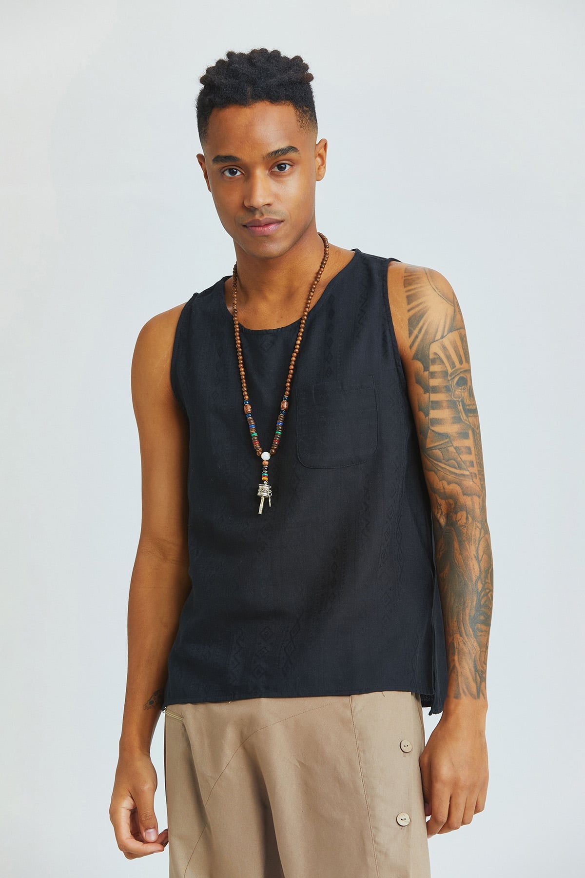 Men's Tank Top with Pocket Black