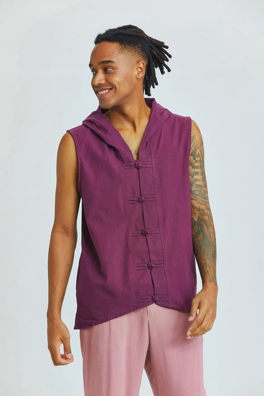 Sleeveless Men's Shirt Purple