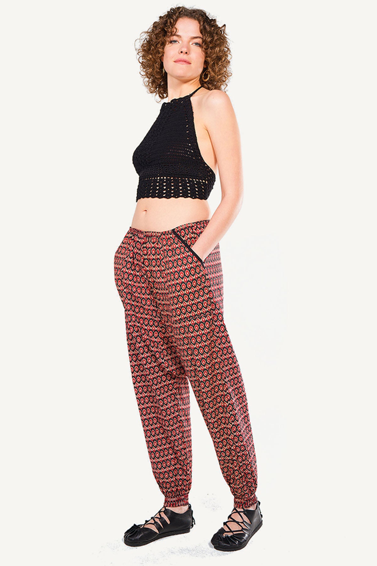 Printed Baggy Pants With Pocket