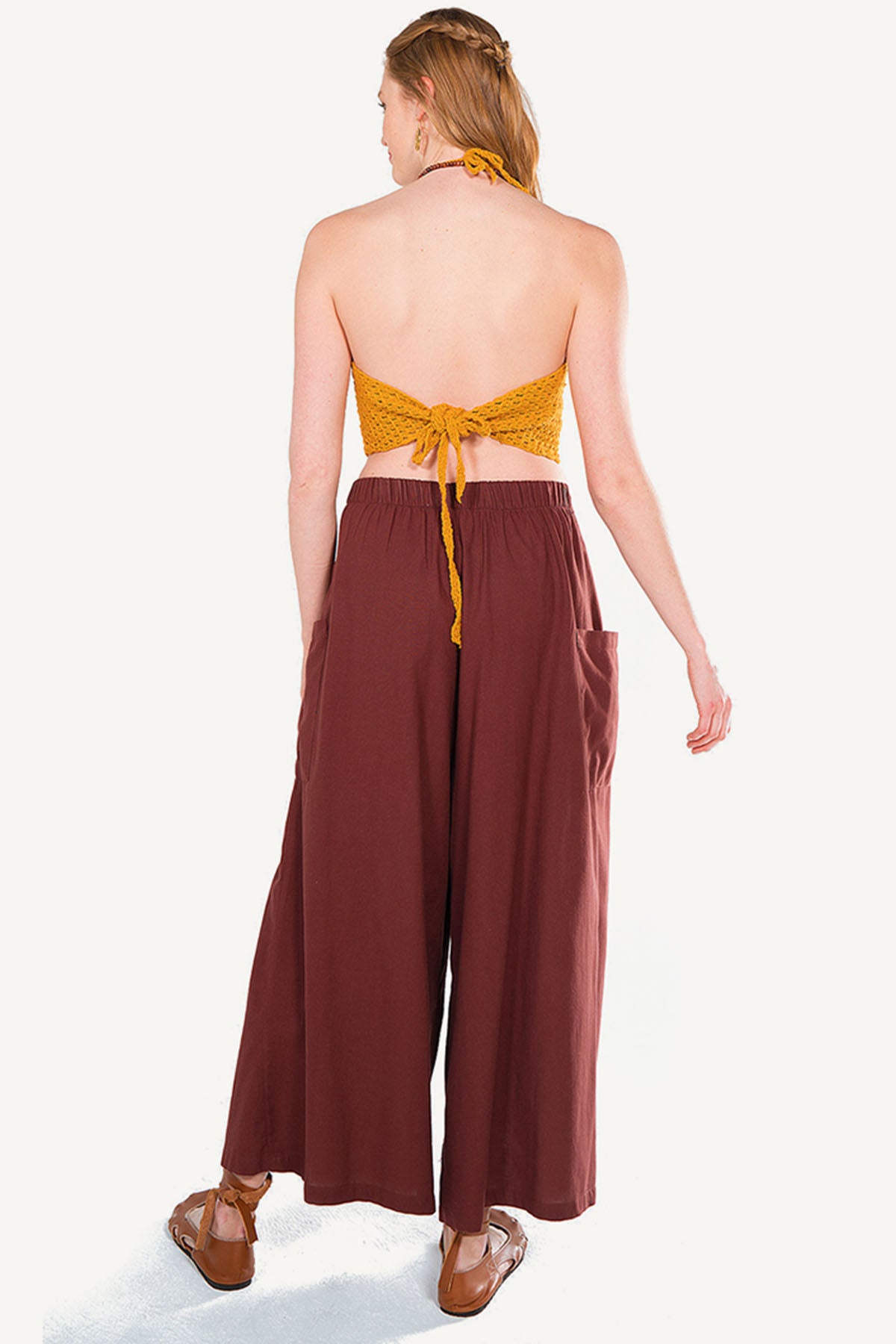 Brown Wide Leg Authentic Trousers