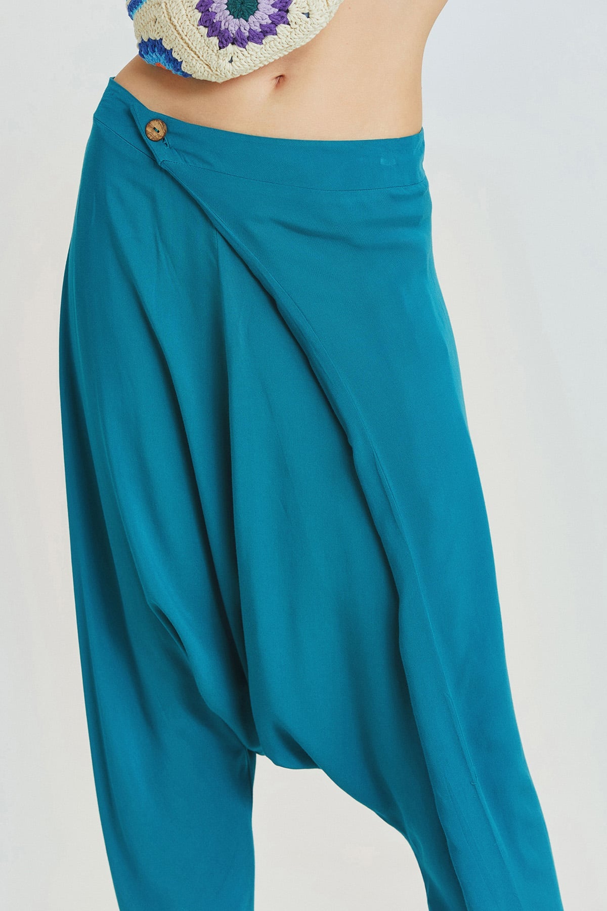 Women's Drop Crotch Pants Turquoise