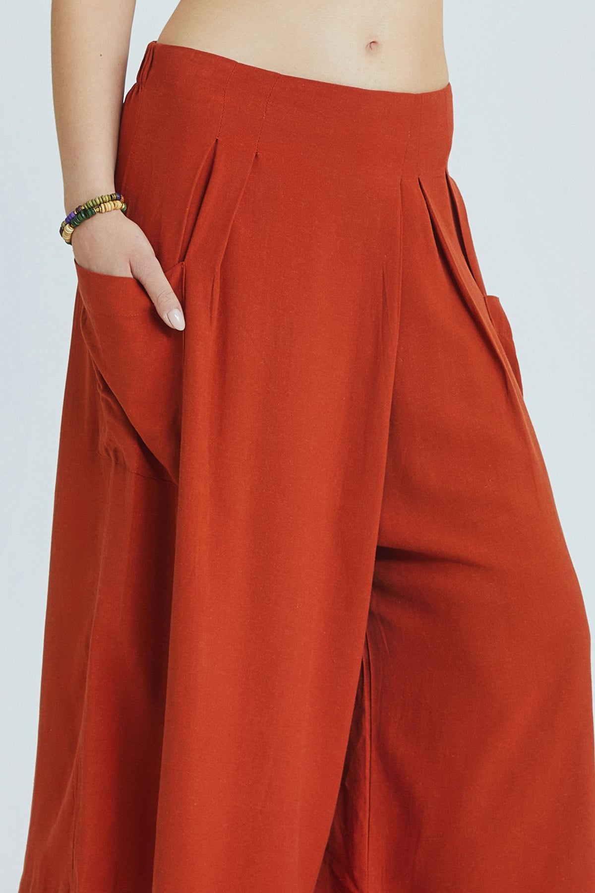 Three Quarter Skirt Pants Burnt Orange