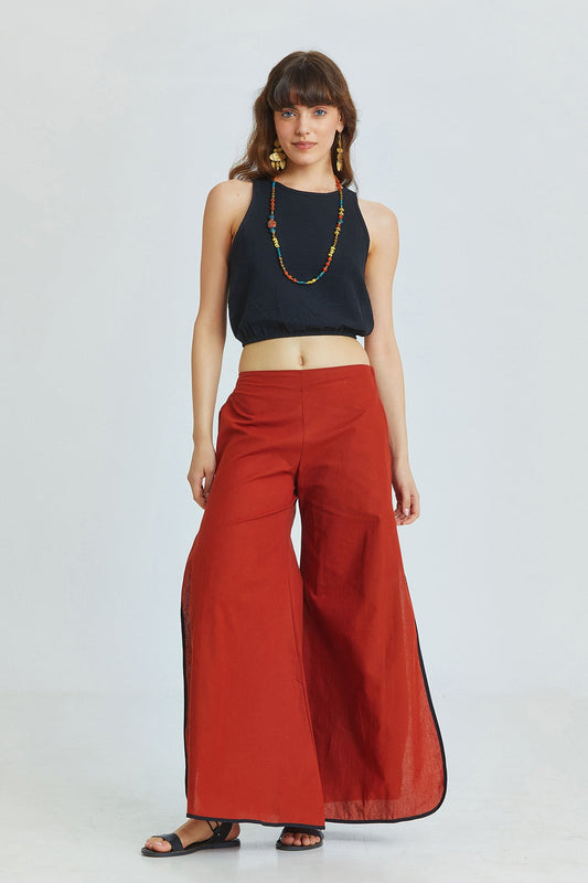 Women's Boho Hippie Palazzo Pants Orange