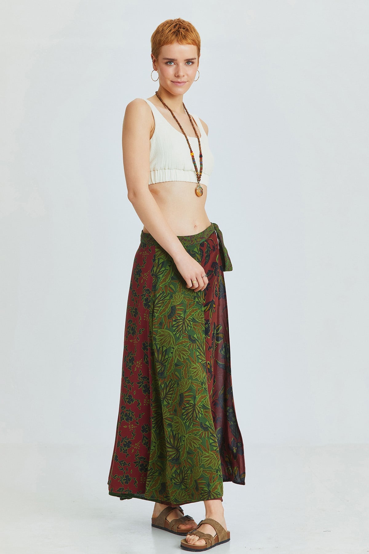 Maxi Wrap Skirt Green