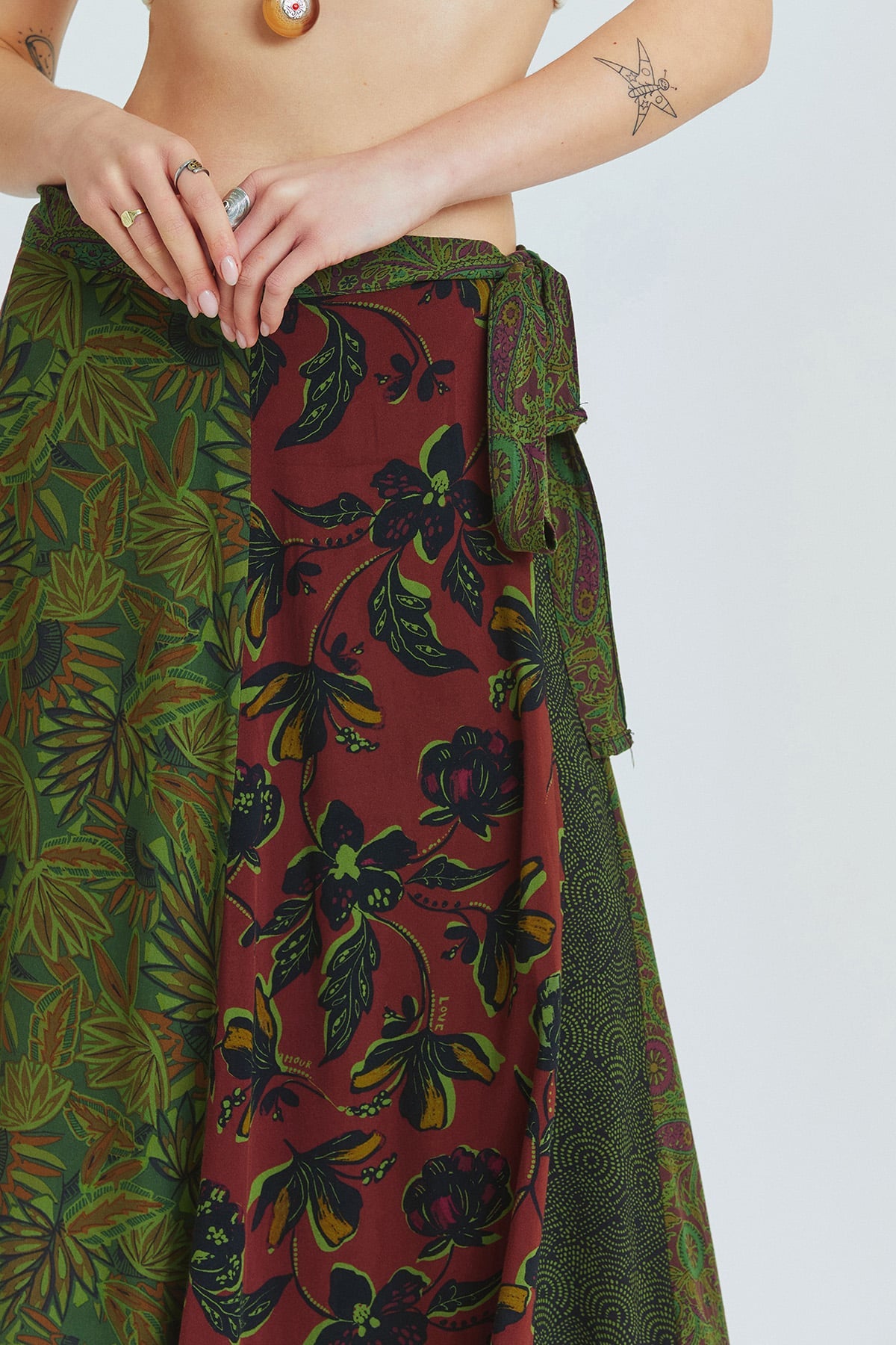 Maxi Wrap Skirt Green