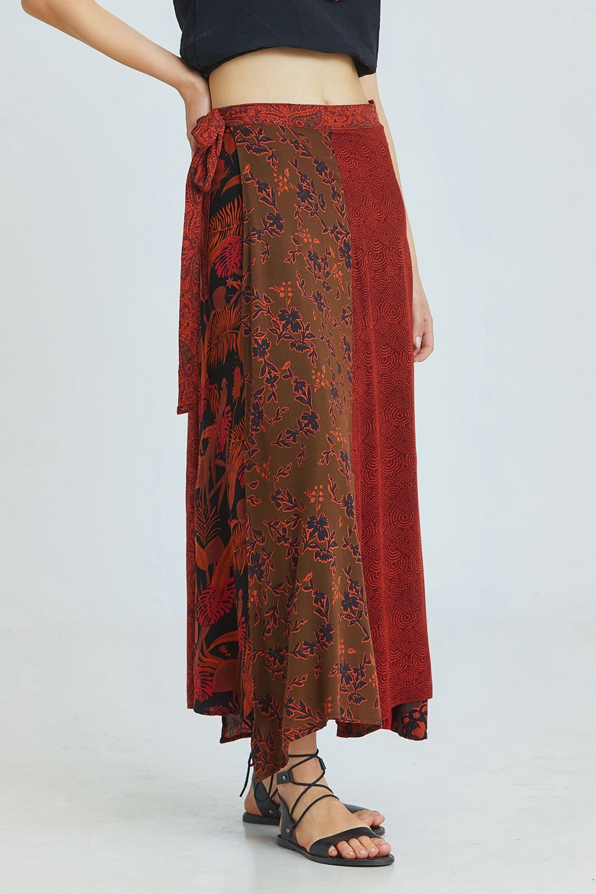 Maxi Wrap Skirt Orange