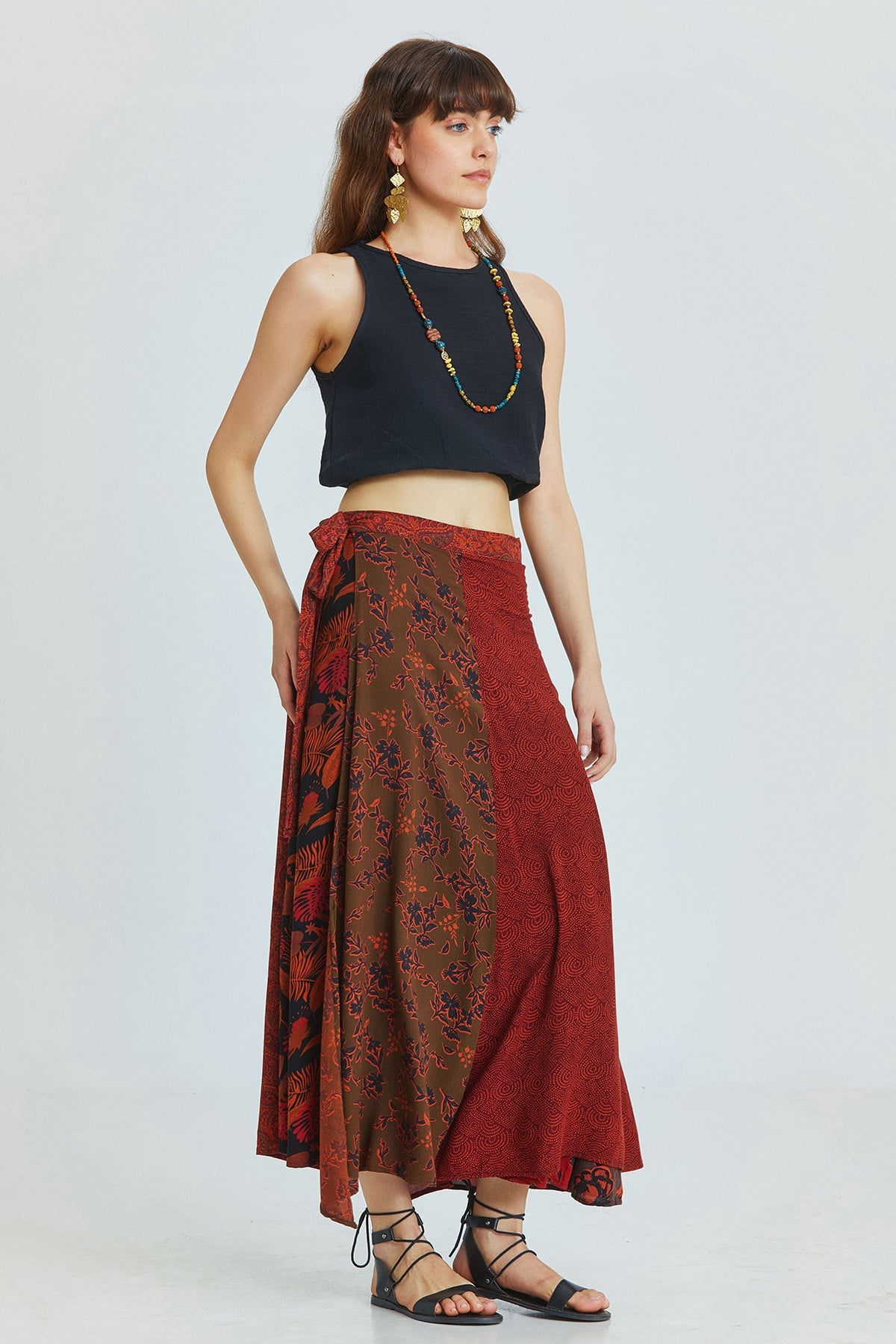 Maxi Wrap Skirt Orange