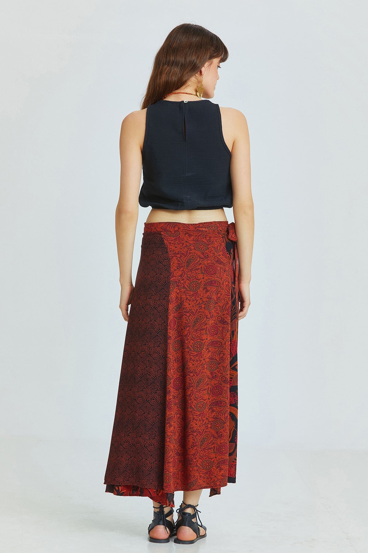 Maxi Wrap Skirt Orange