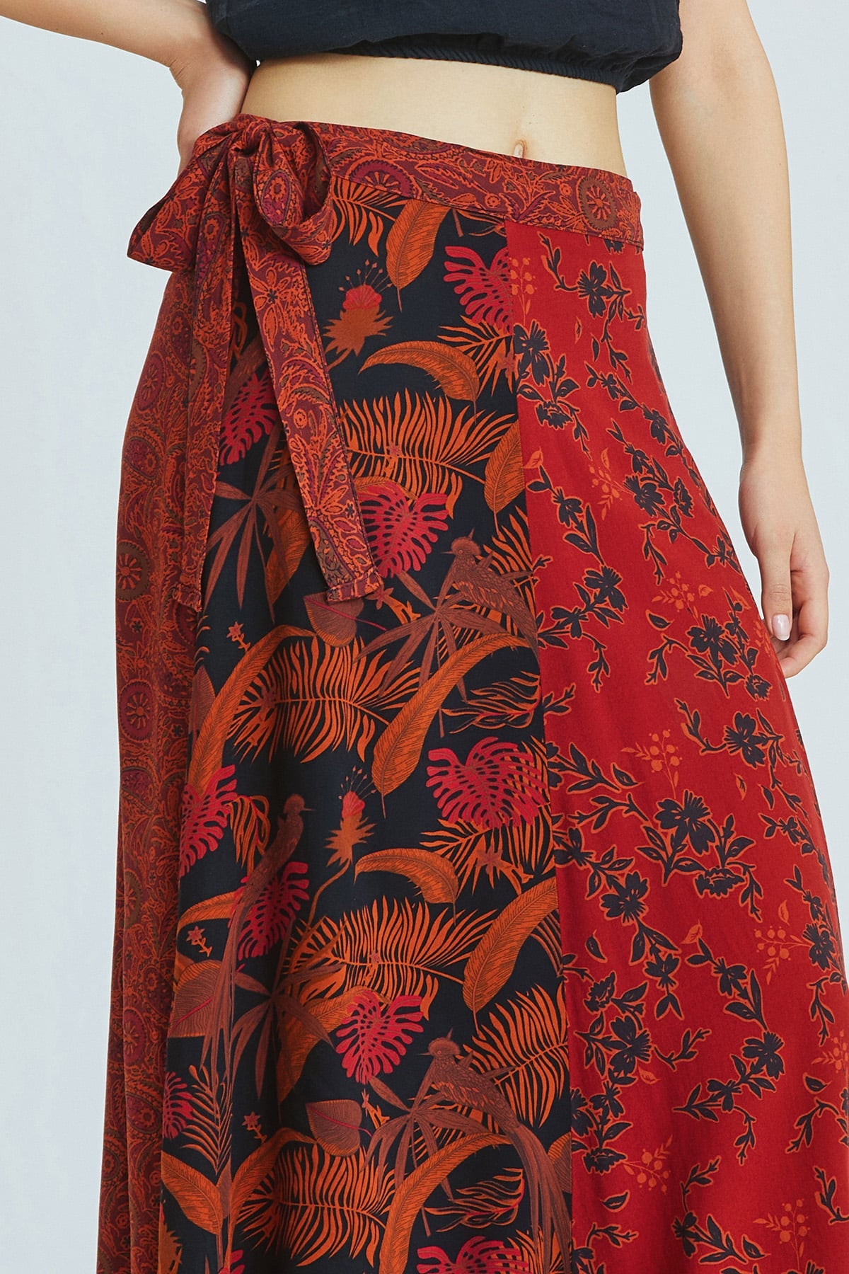 Maxi Wrap Skirt Orange