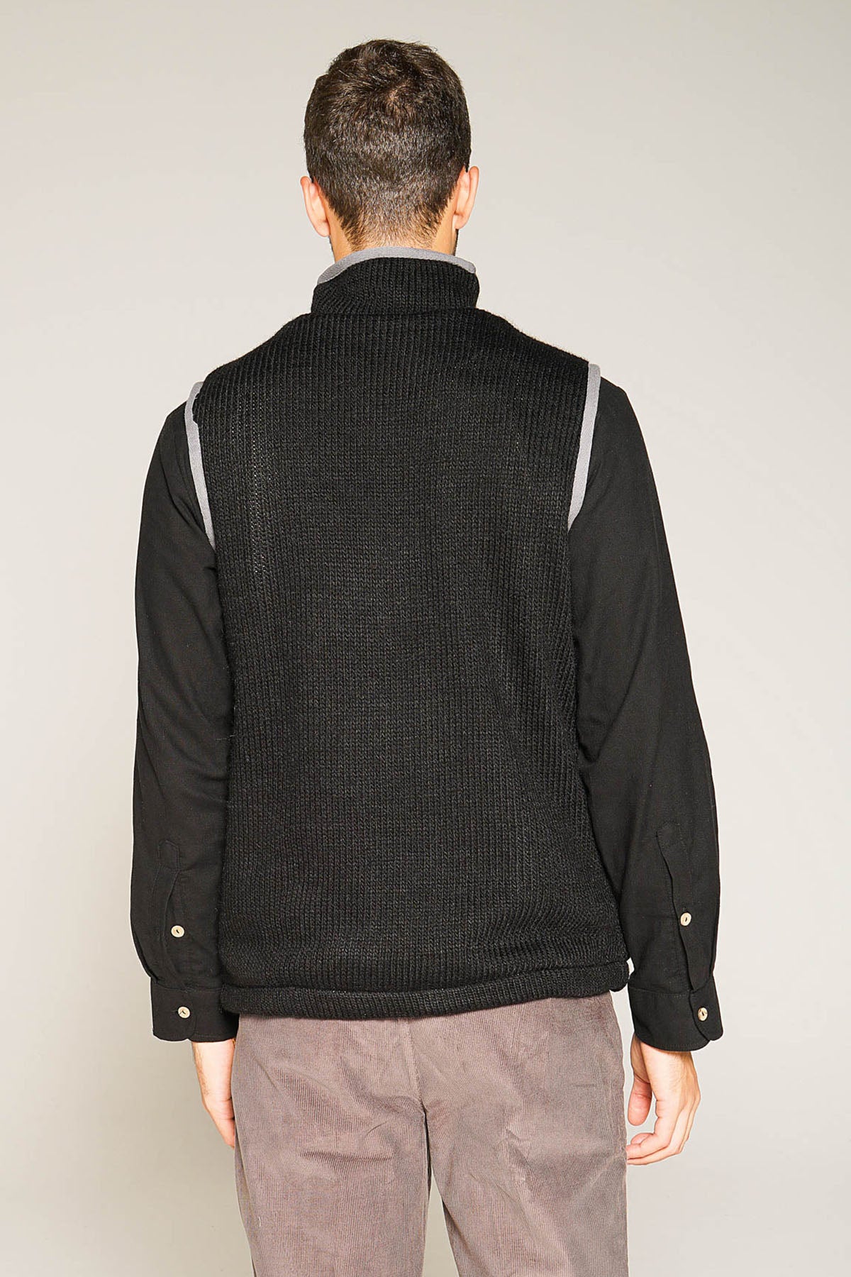 Black Hand-Knitted Vest