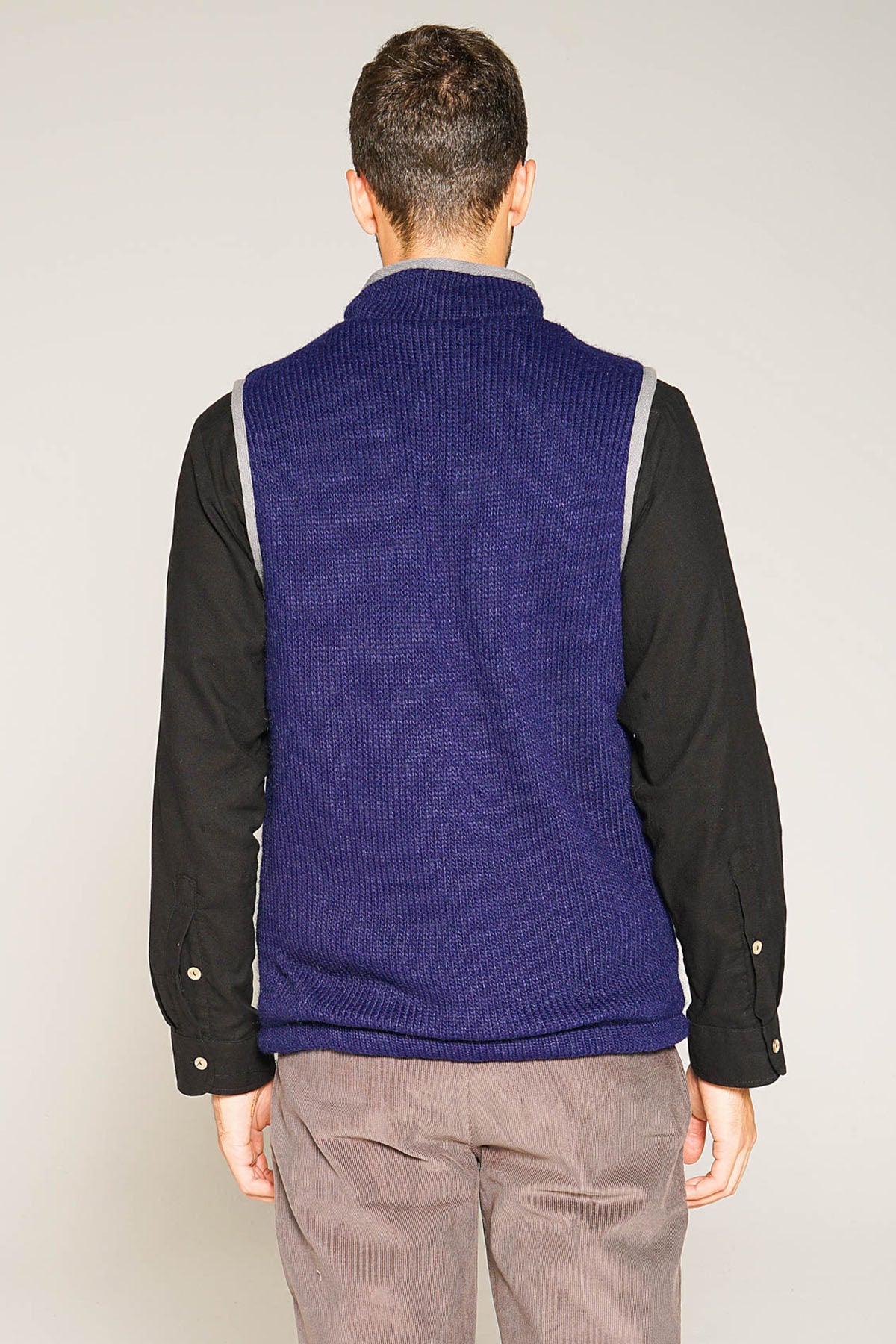Dark Blue Hand-Knitted Vest