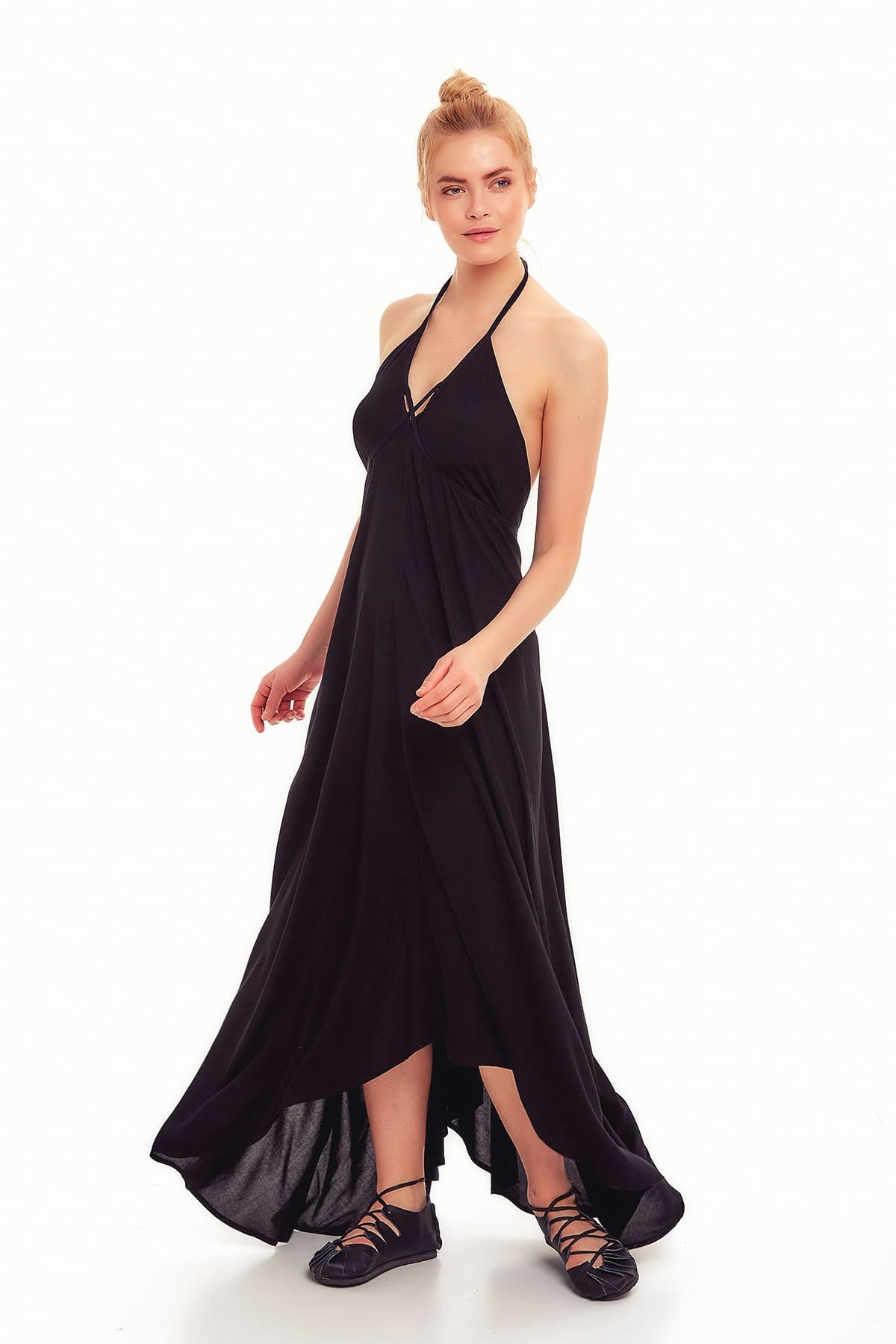 Black Maxi Flowy Boho Dress