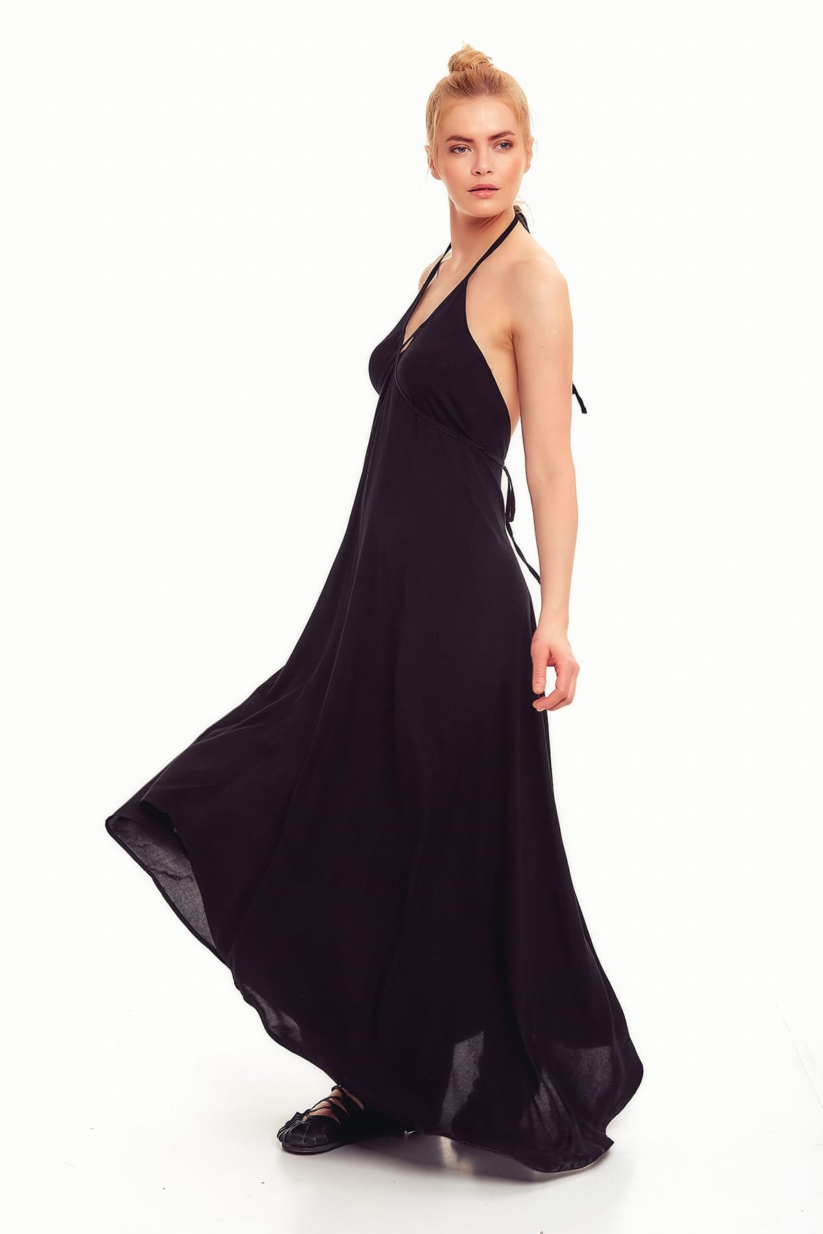Black Maxi Flowy Boho Dress