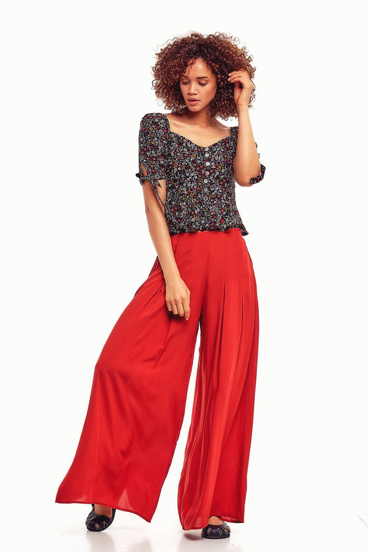 Pleated Boho Pants Orange