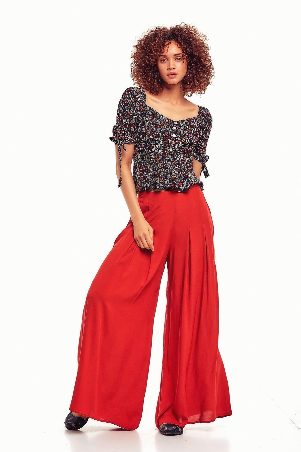Pleated Boho Pants Orange