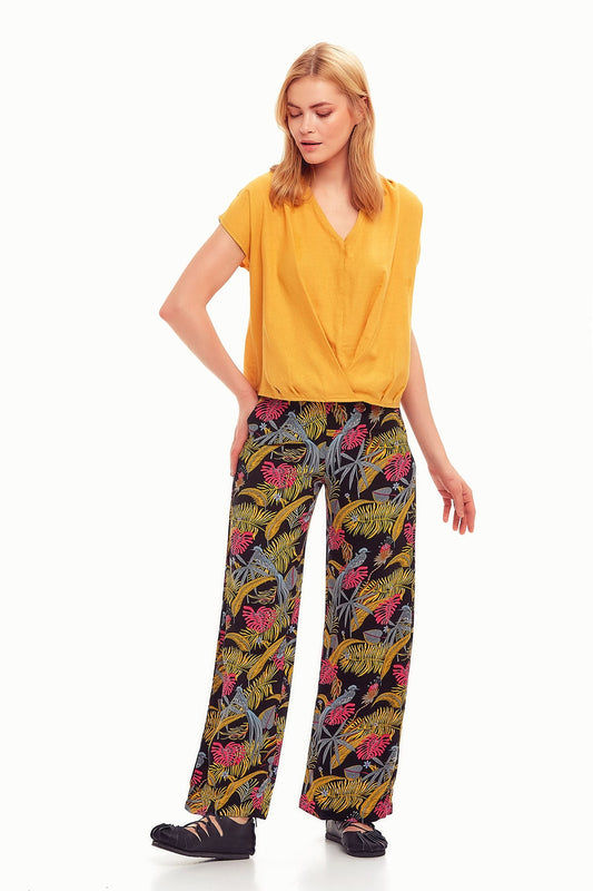 Tropical Print Palazzo Pants