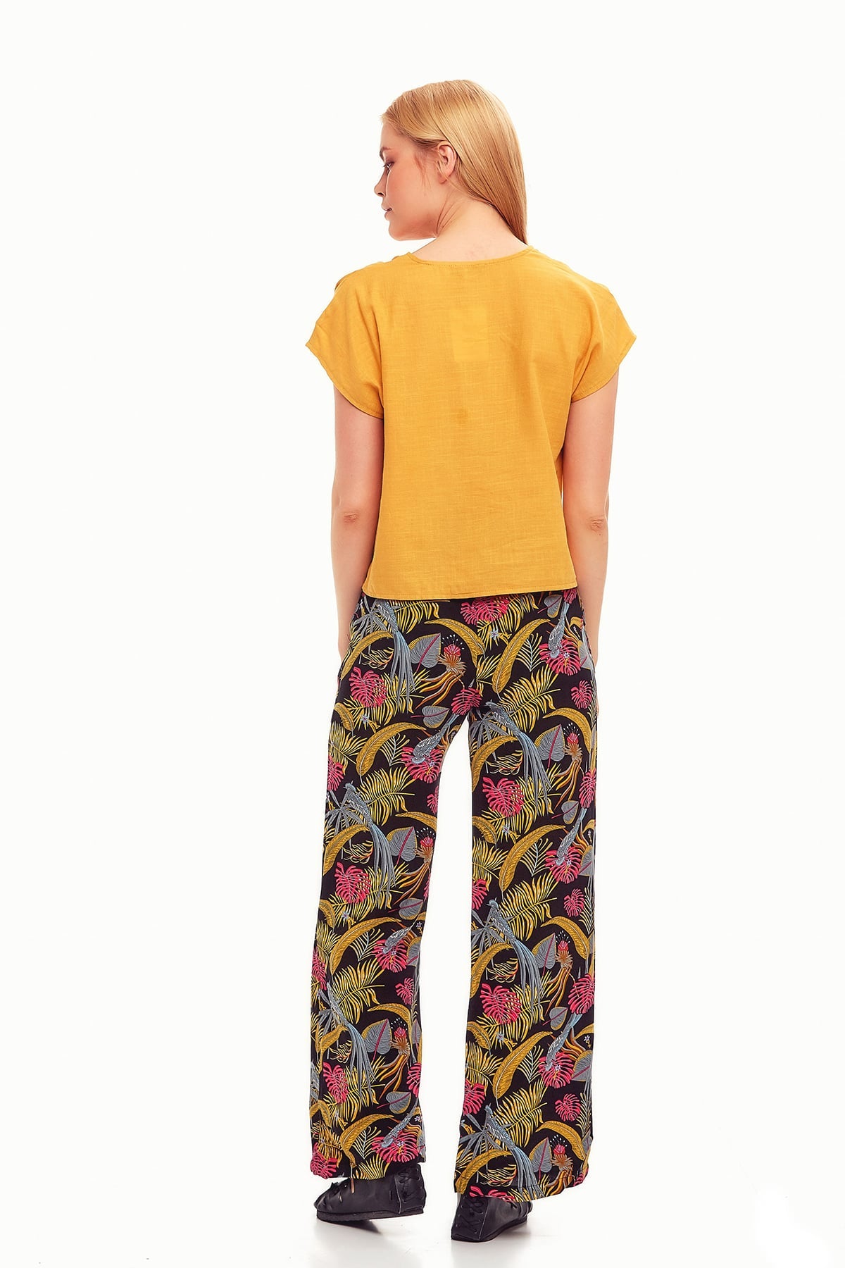 Tropical Print Palazzo Pants