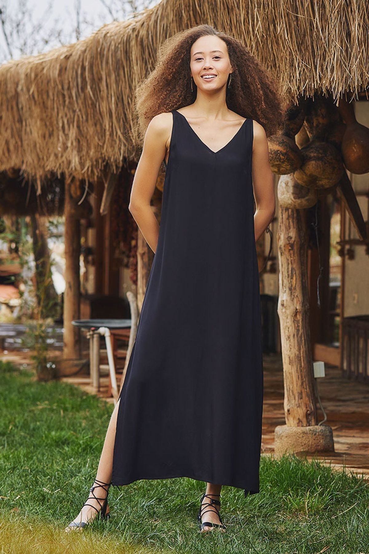 Sleeveless Bohemian Summer Dress Black
