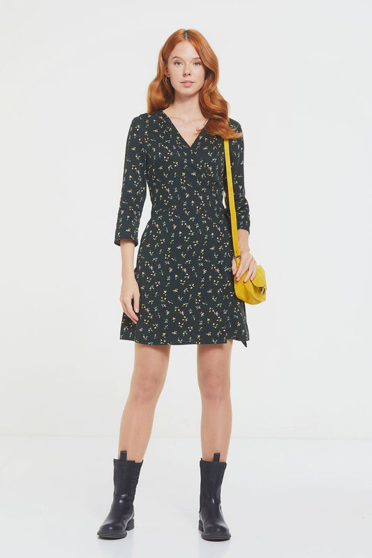 Short Wrap Dress Green