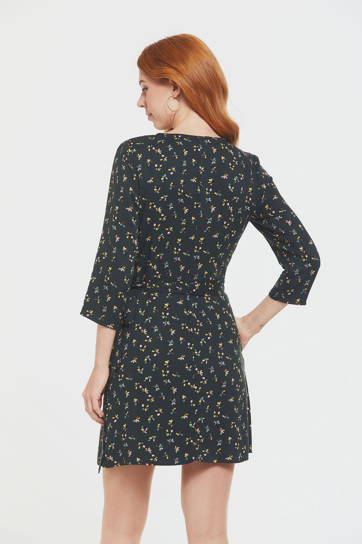 Short Wrap Dress Green
