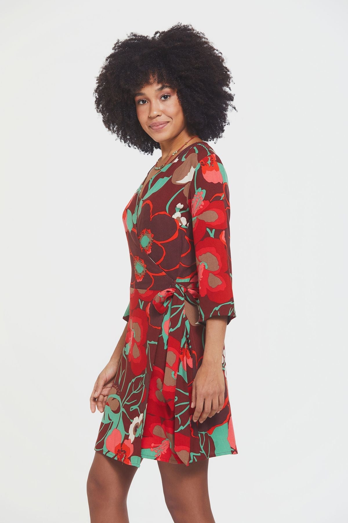 Short Wrap Dress Red