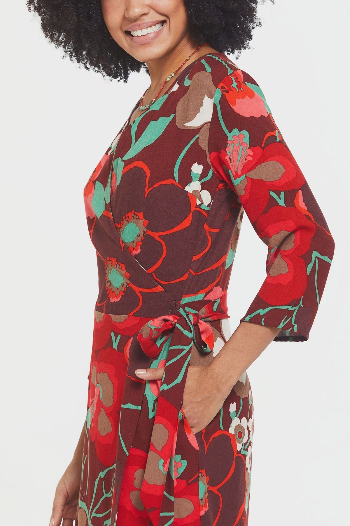 Short Wrap Dress Red